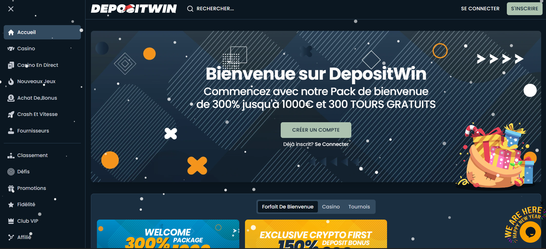 Aperçu visuel du site DepositWin qui accepte plus de vingt solutions différentes.